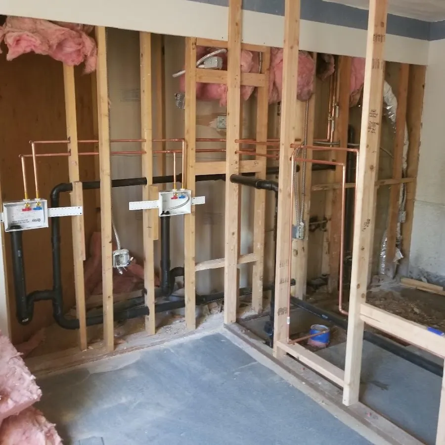 Copper pipe rough-in and plumbing installation in Germantown